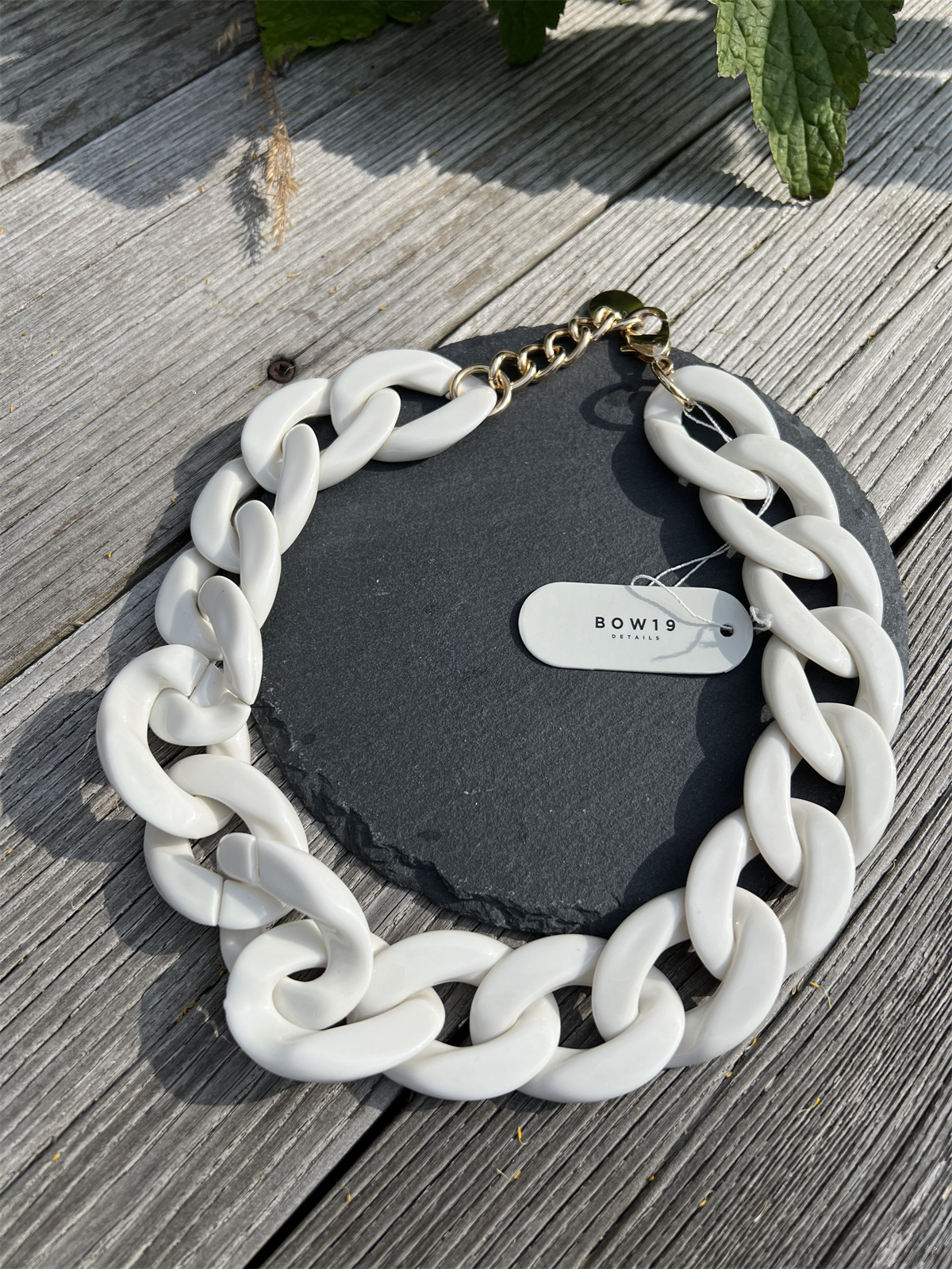 BOW19 Big Chain Necklace Offwhite -New in-