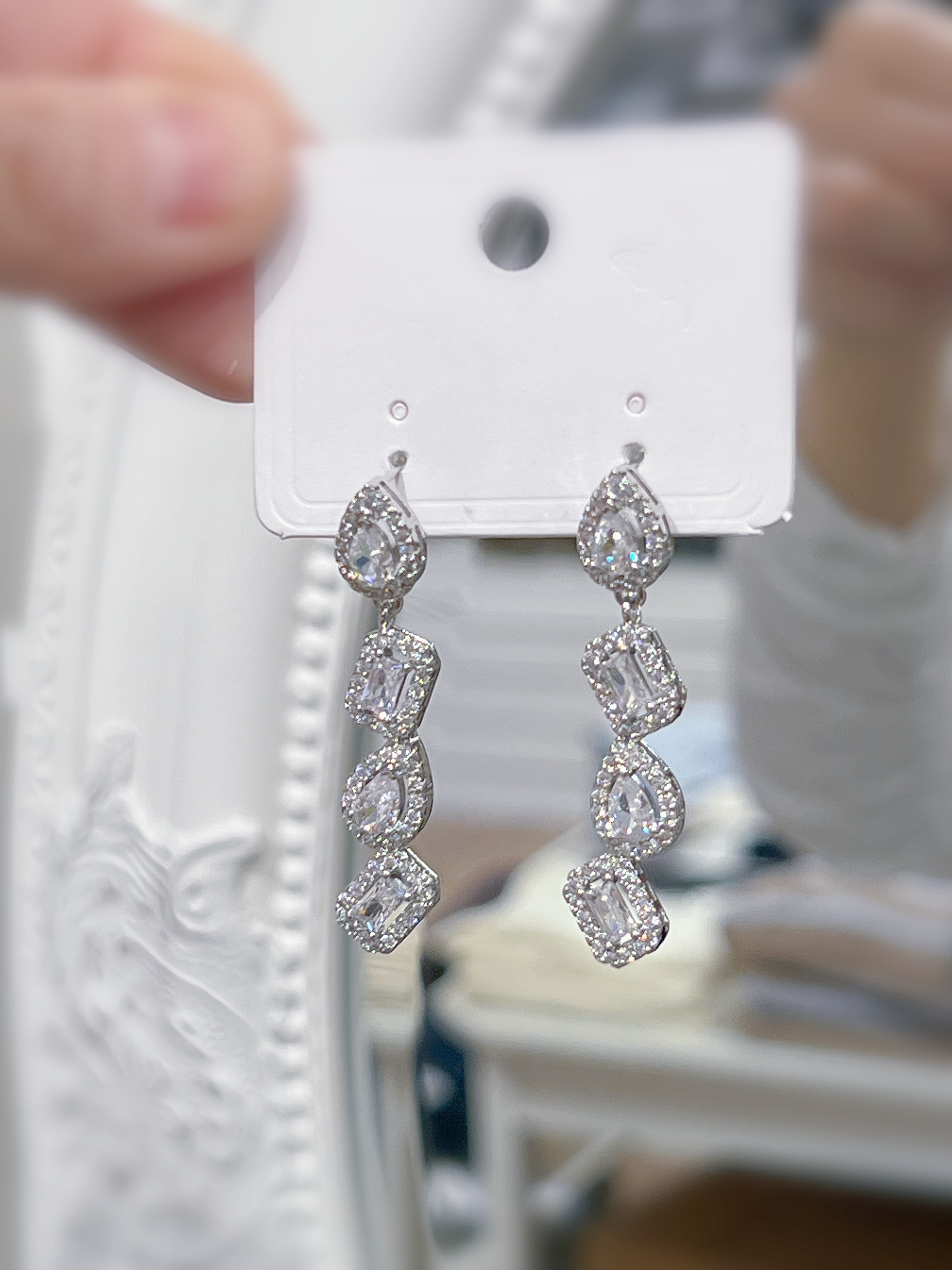 VACC Stylish Rhombus Long Earrings
