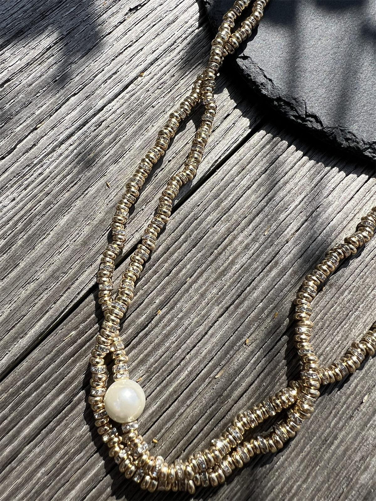 BOW19 Glow Long Necklace Gold - 2