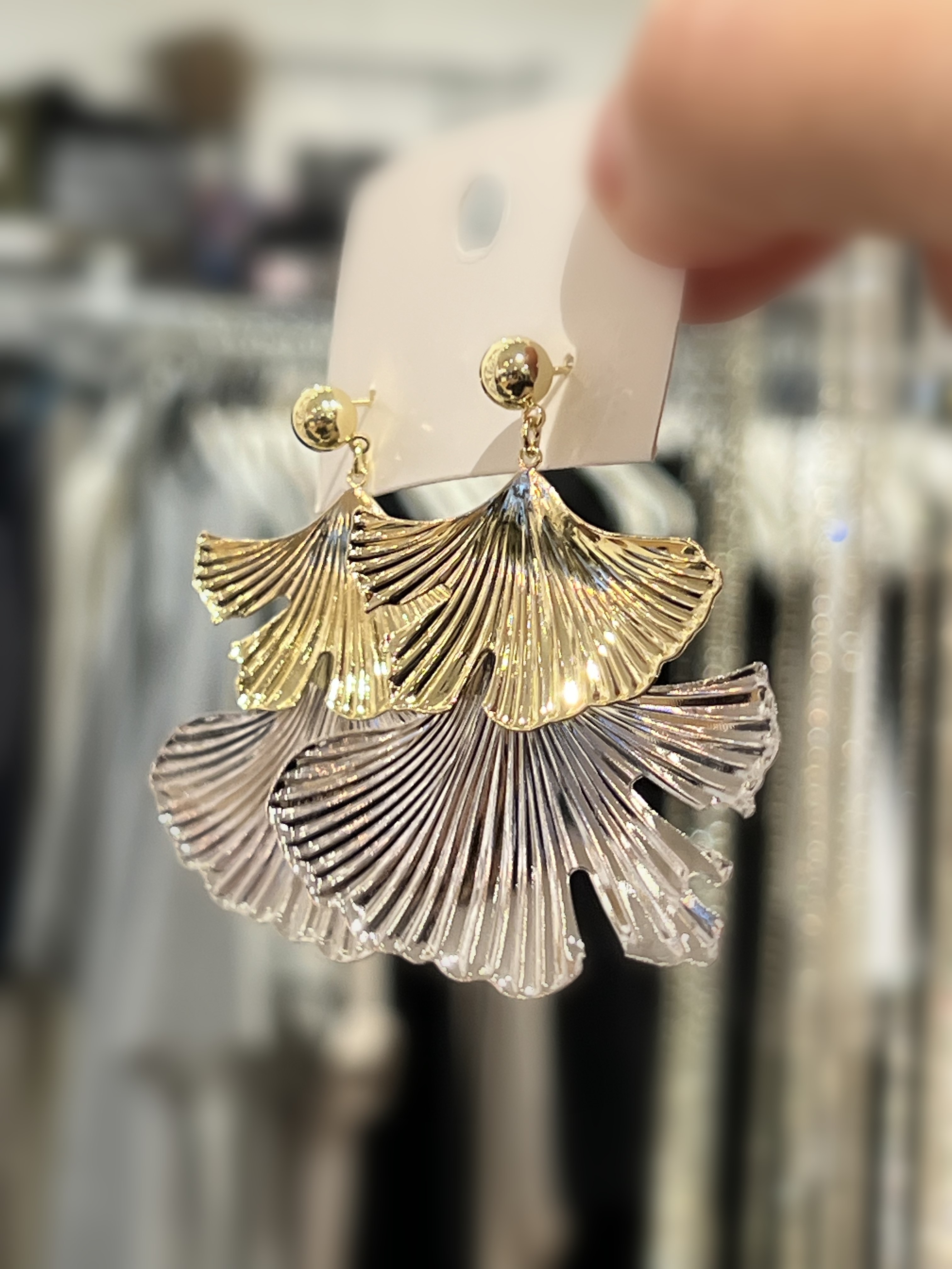 VACC Ginkgo Leaf Earrings Silver / Gold