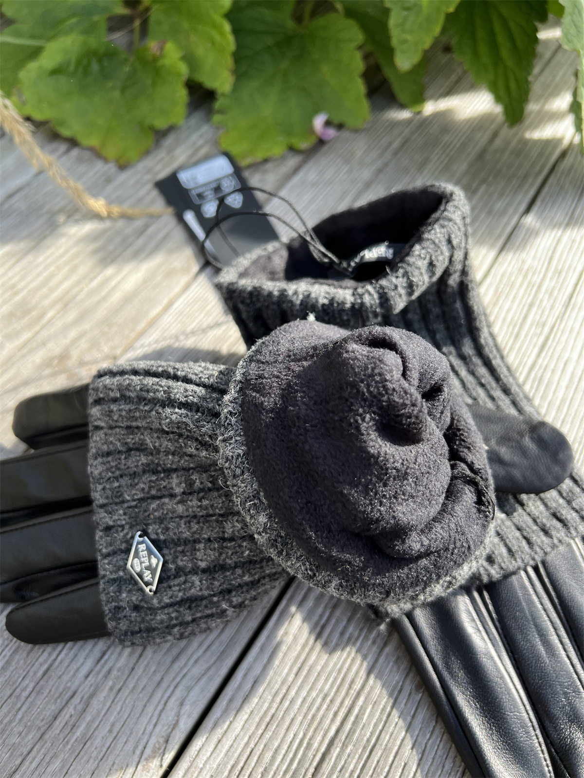 Replay Leather And Wool Gloves - 3