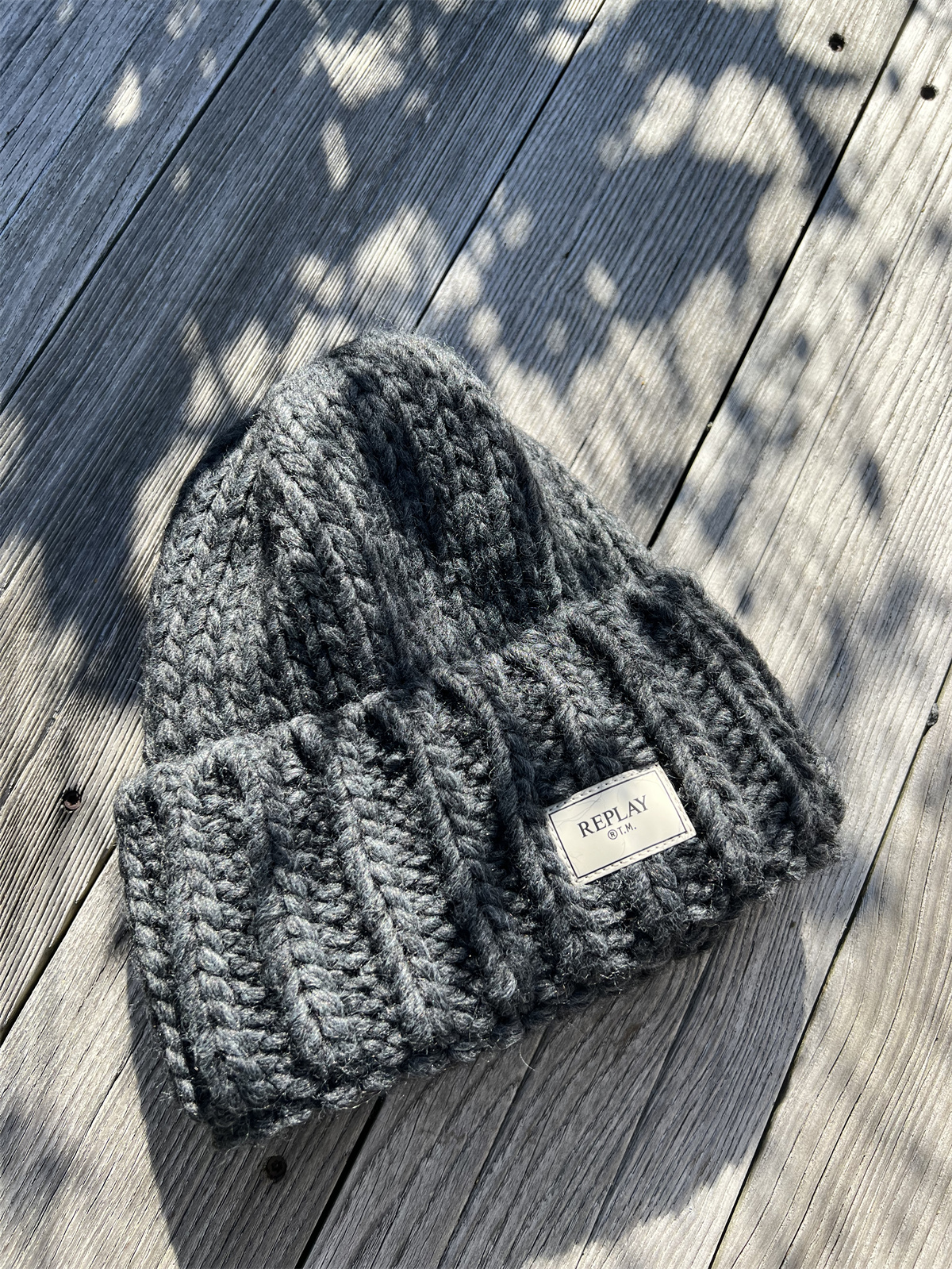 Replay Wool Blend Beanie Dark Grey Melange - 4