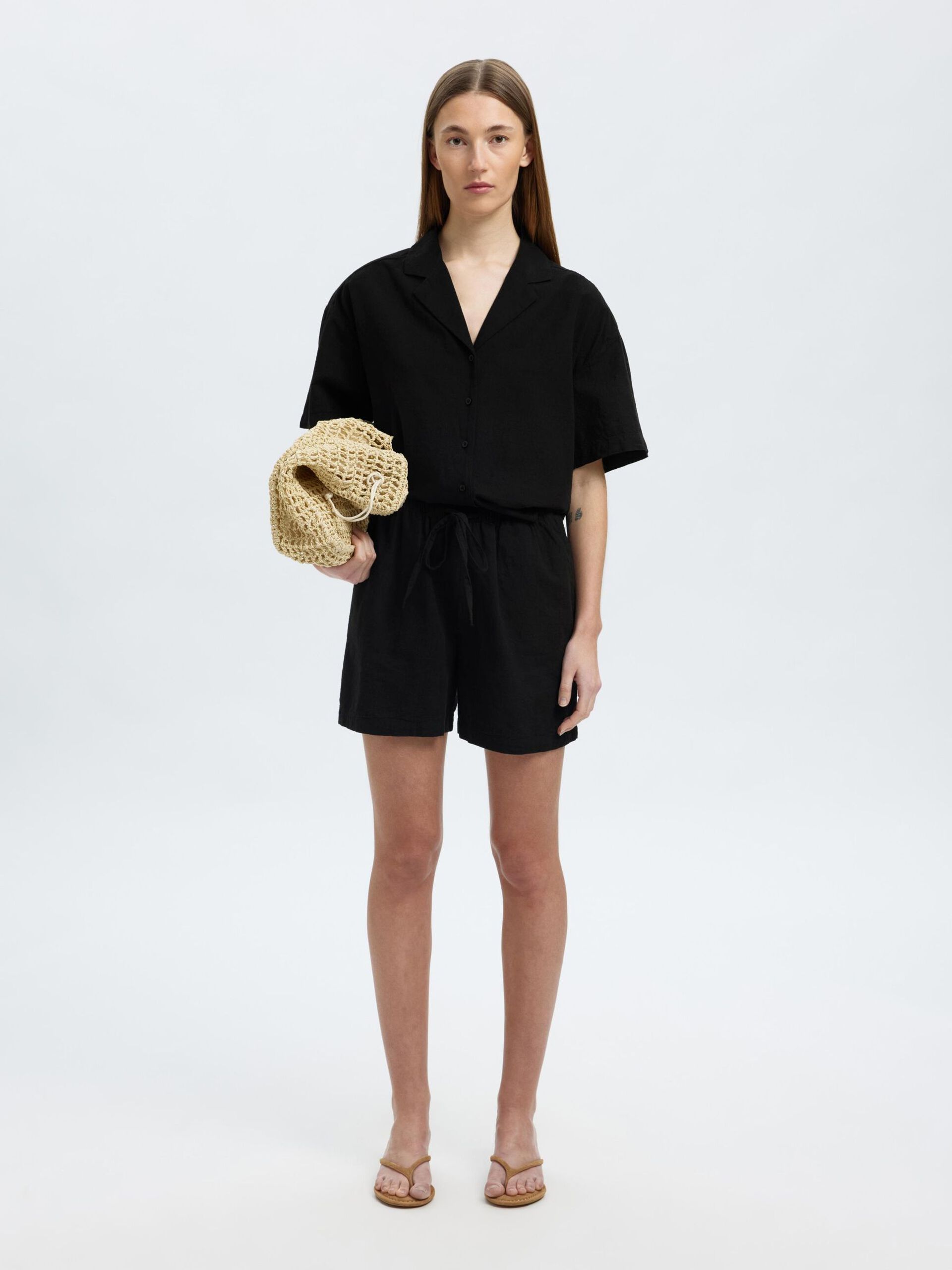 Selected Femme Luisa Linen Short Sleeve Shirt - 2