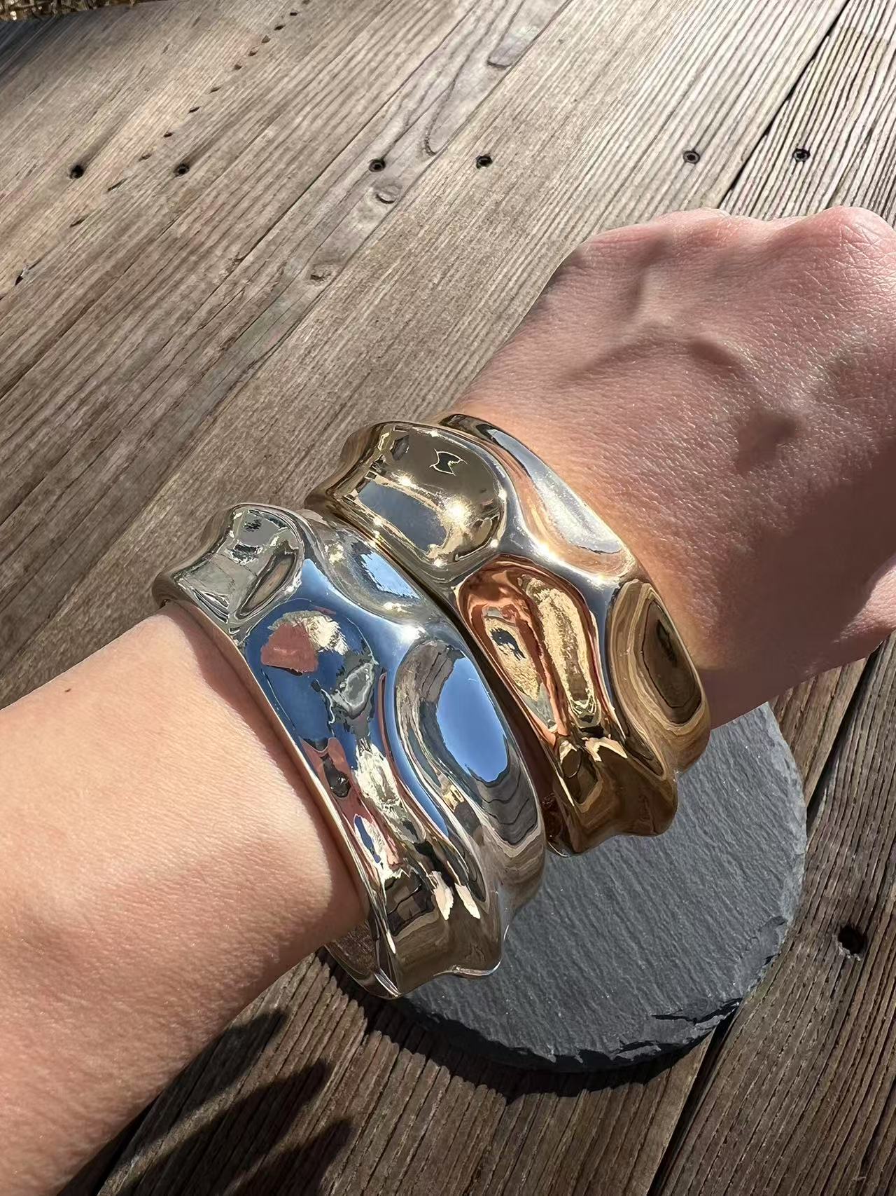 BOW19 Blod Irregular Bracelet Silver - 3