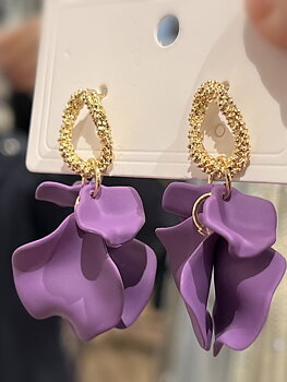 VACC Purple Flower Petals Earrings
