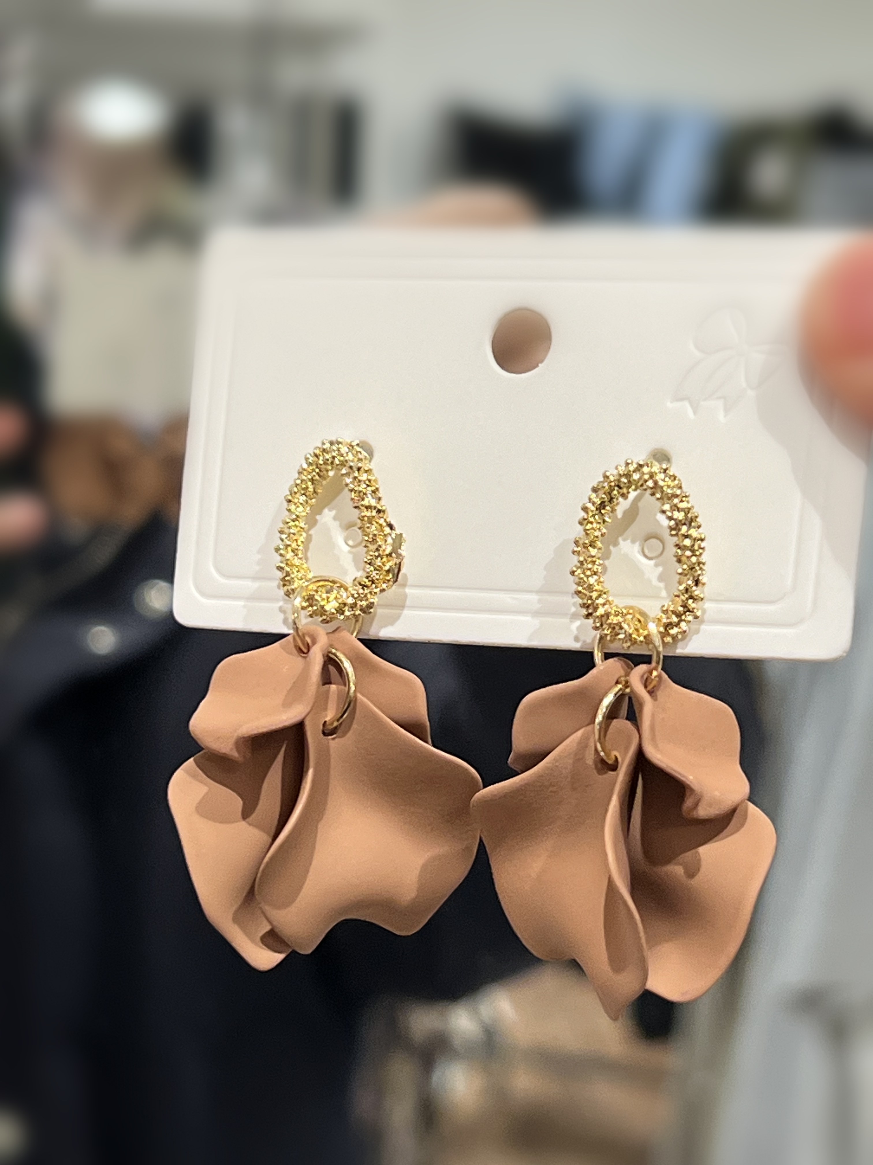 VACC Cappuccino Flower Petals Earrings