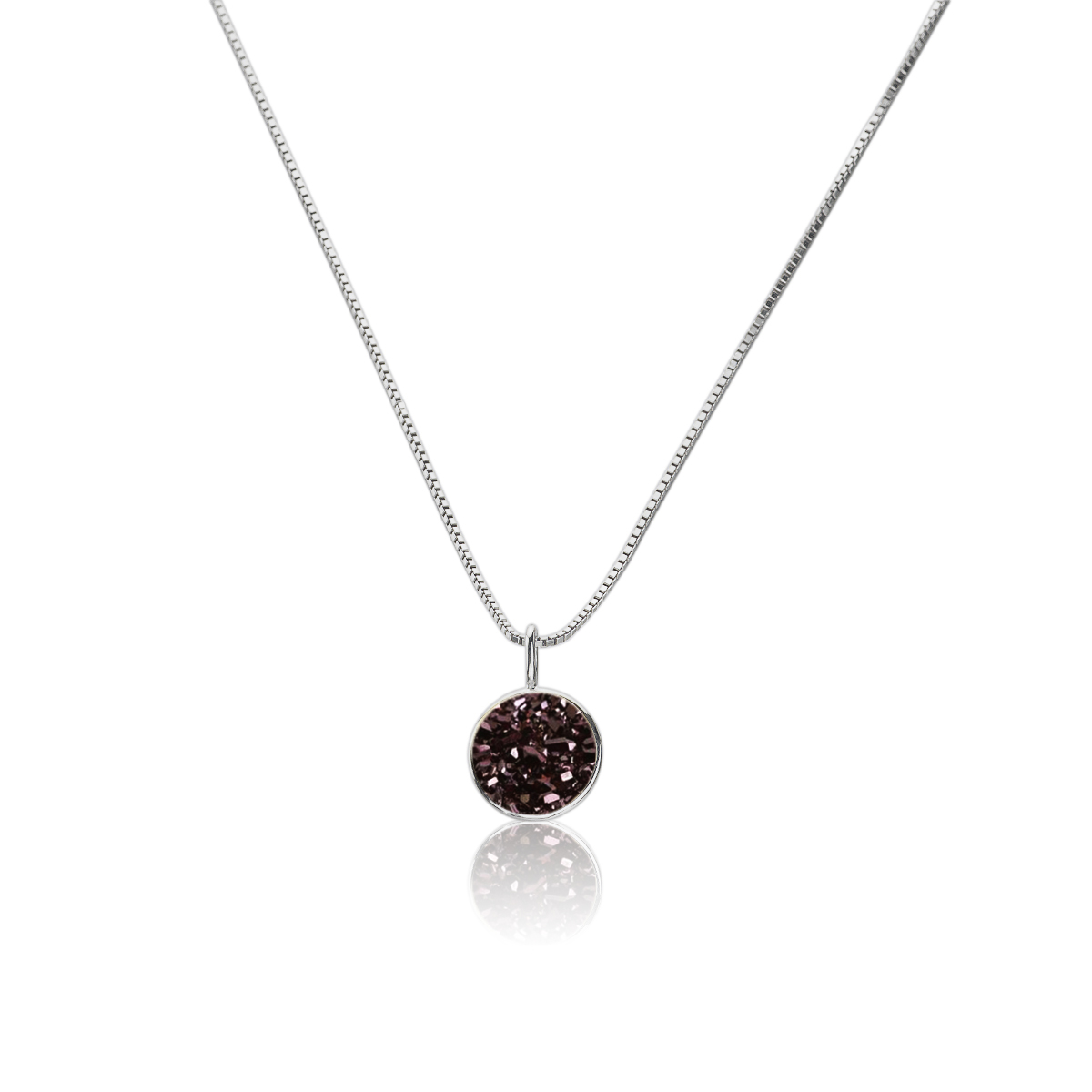 V Jewelry Lizz halsband 10mm coffee kristall Platinum