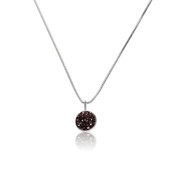 V Jewelry Lizz halsband 10mm coffee kristall Platinum
