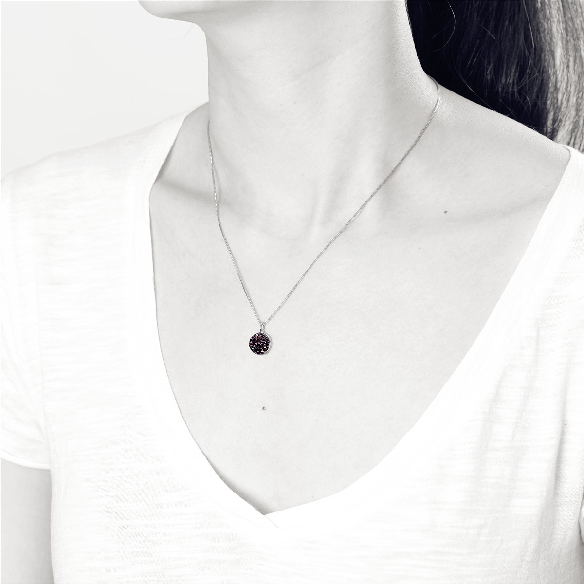 V Jewelry Lizz halsband 10mm coffee kristall Platinum - 2
