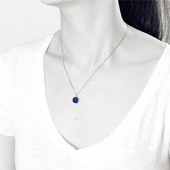 V Jewelry Lizz halsband 10mm sapphire kristall Platinum