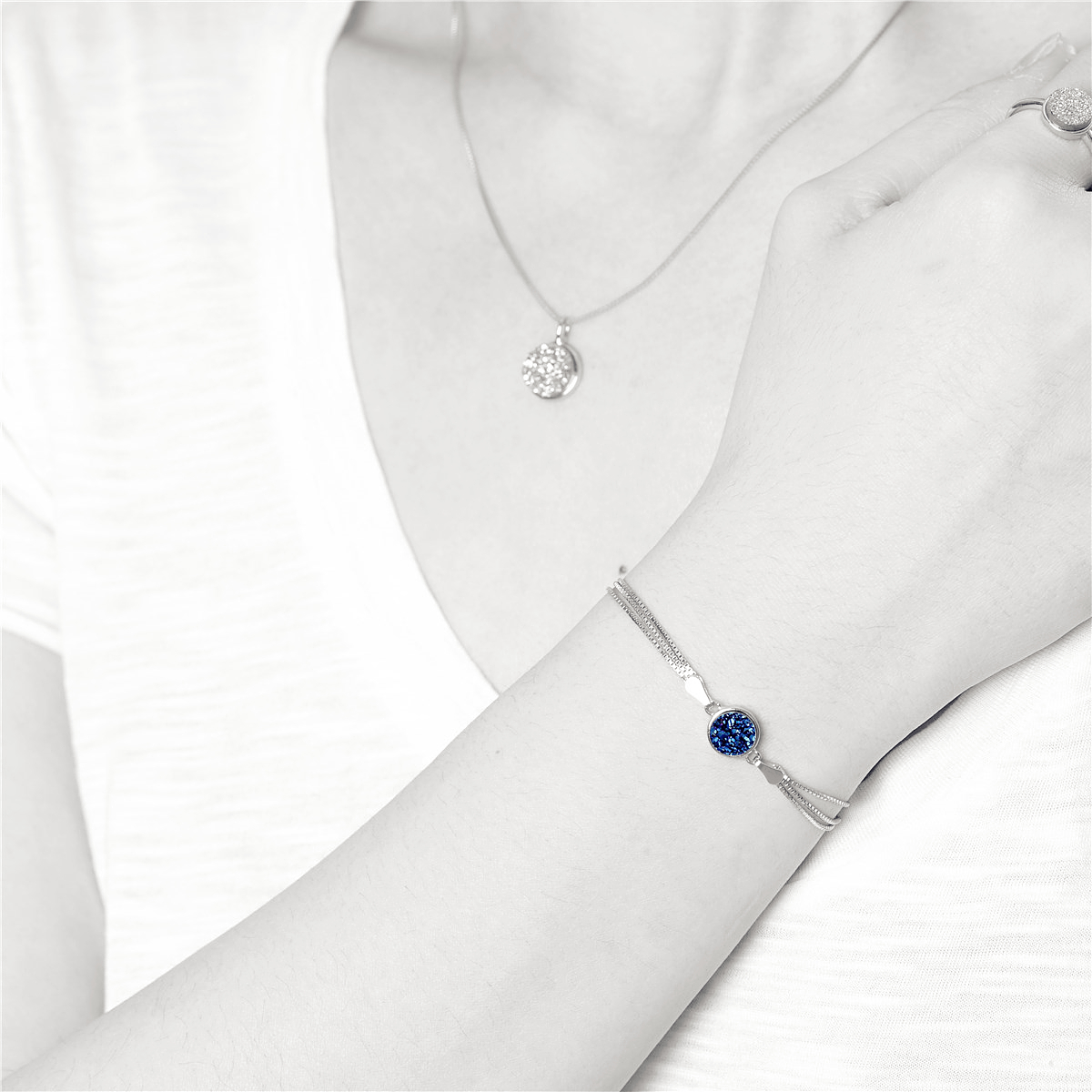 V Jewelry Lizz armband 8mm sapphire kristall Platinum - 2