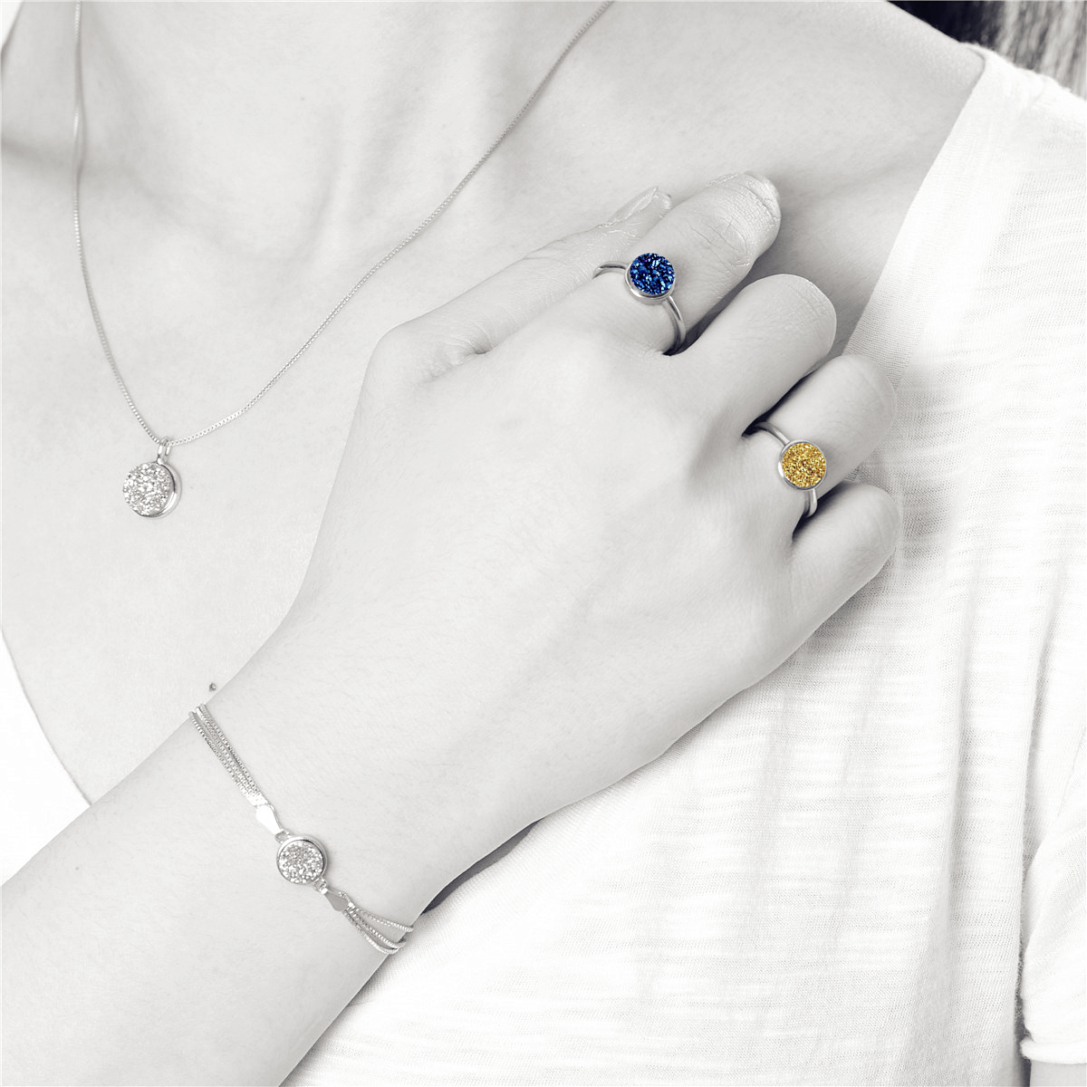 V Jewelry Lizz ring 8mm sapphire kristall Platinum - 2