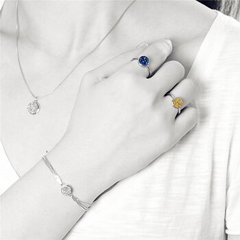 V Jewelry Lizz ring 8mm sapphire kristall Platinum
