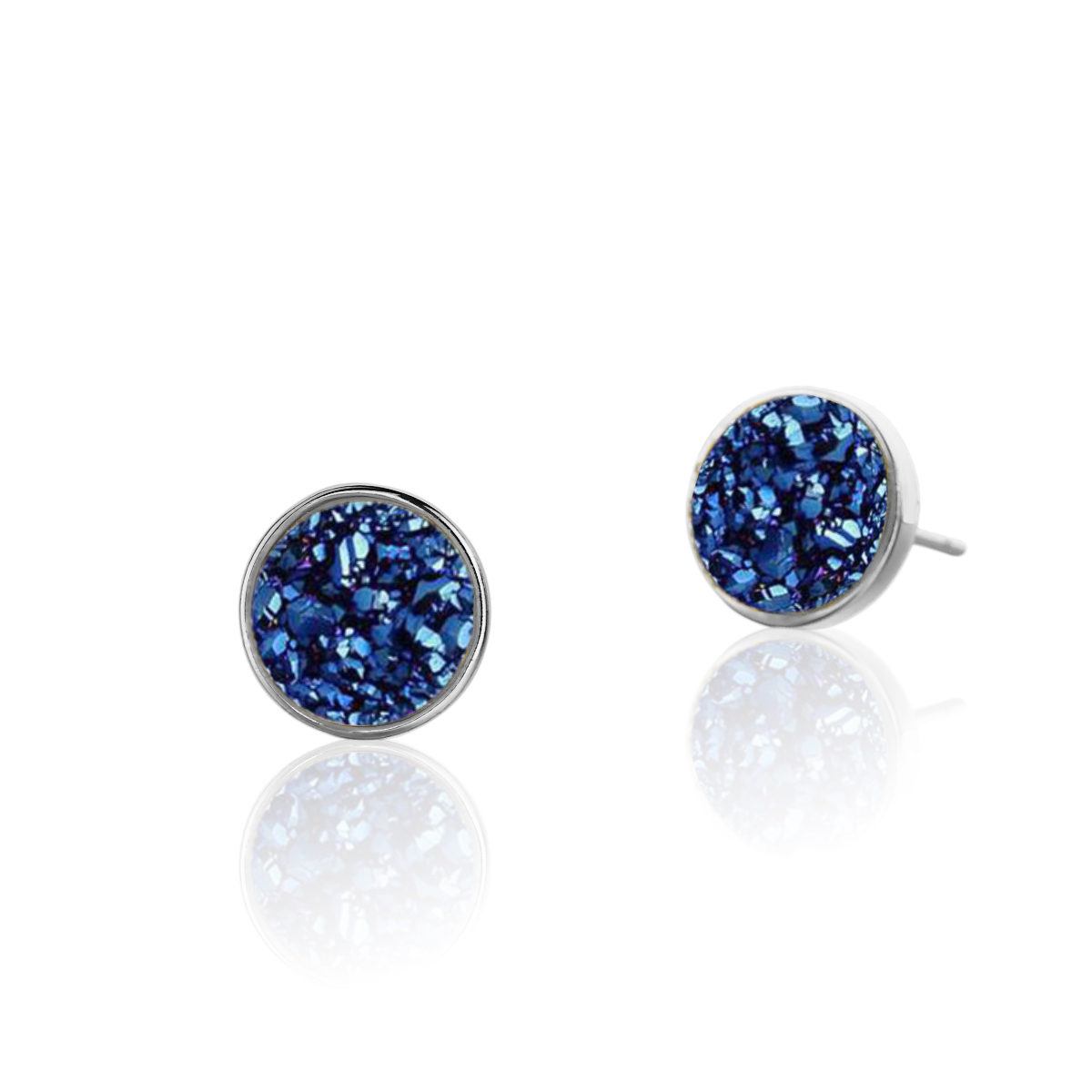 V Jewelry Lizz studs 8mm sapphire kristall Platinum