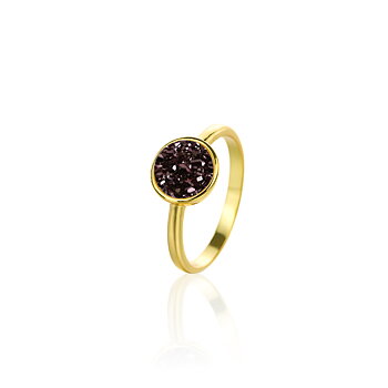 V Jewelry Lizz ring 8mm coffee kristall Guld