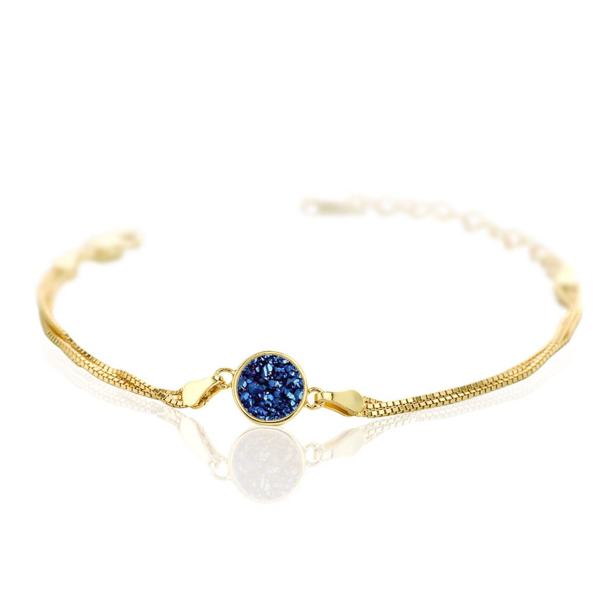 V Jewelry Lizz armband 8mm sapphire kristall Guld