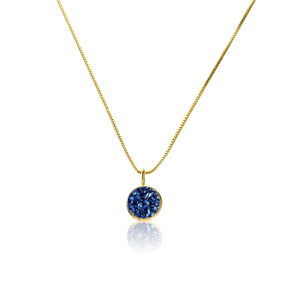 V Jewelry Lizz halsband 10mm sapphire kristall Guld