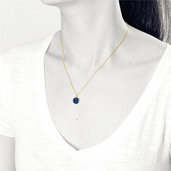 V Jewelry Lizz halsband 10mm sapphire kristall Guld