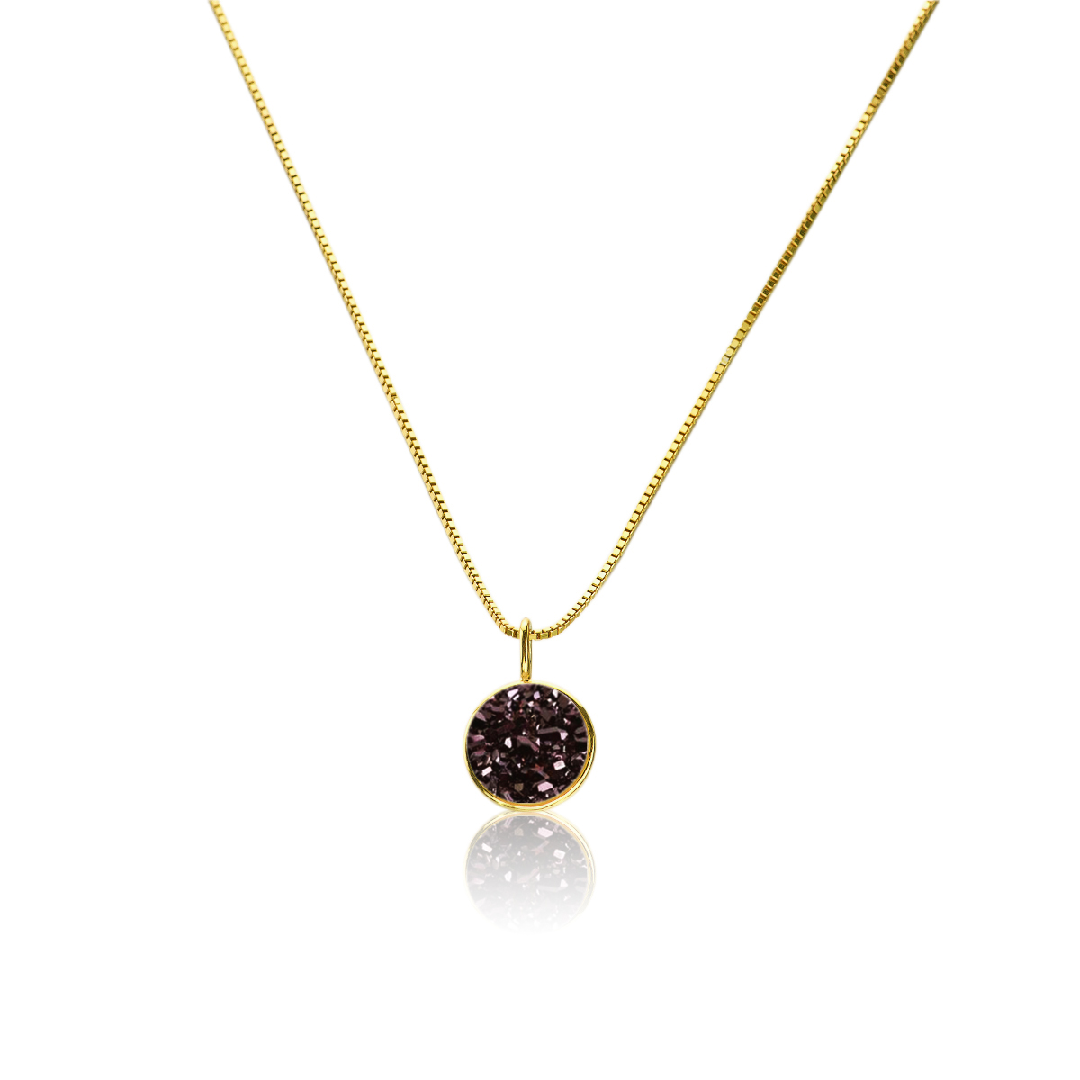 V Jewelry Lizz halsband 10mm coffee kristall Guld