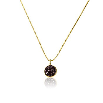 V Jewelry Lizz halsband 10mm coffee kristall Guld