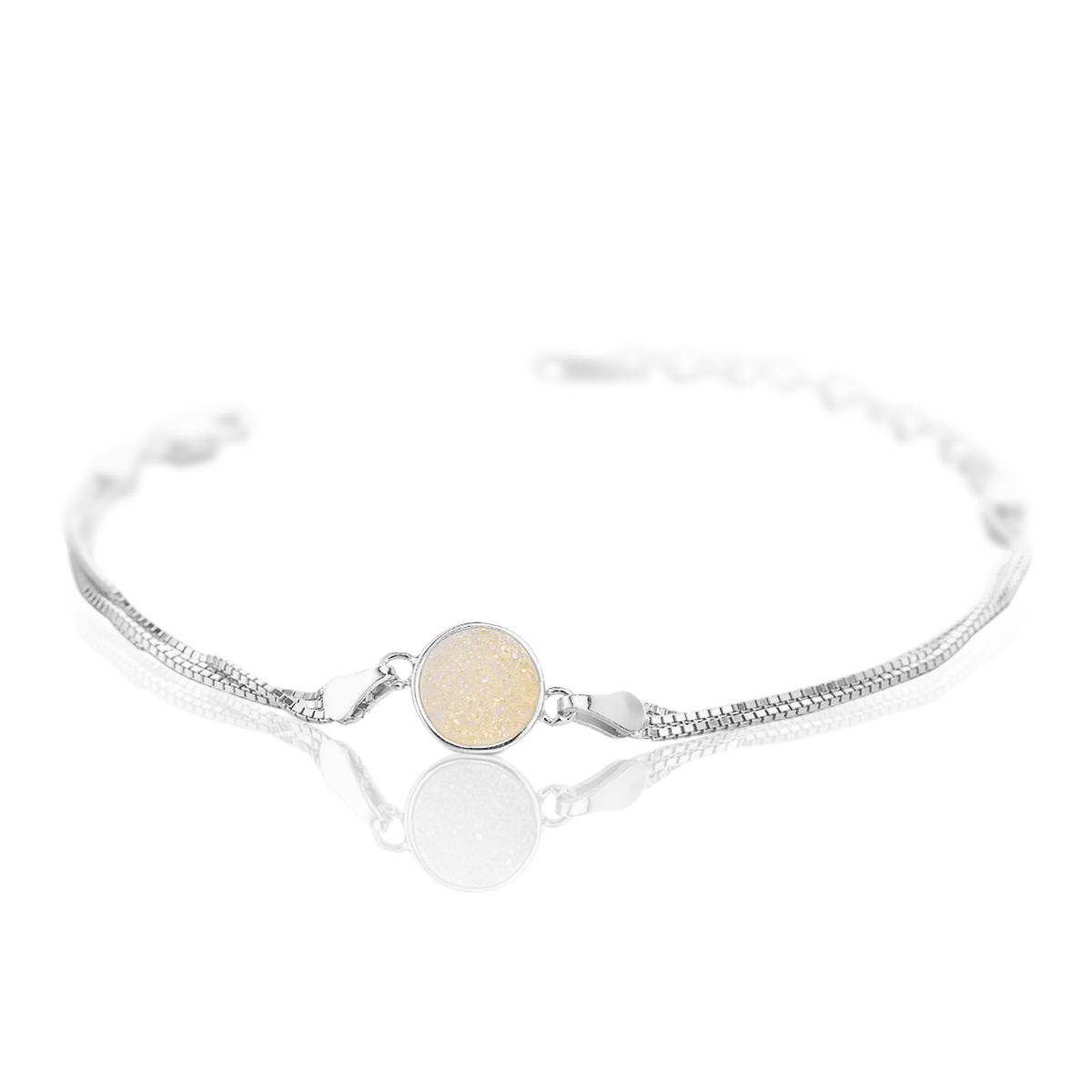V Jewelry Lizz Armband Vit Platinum