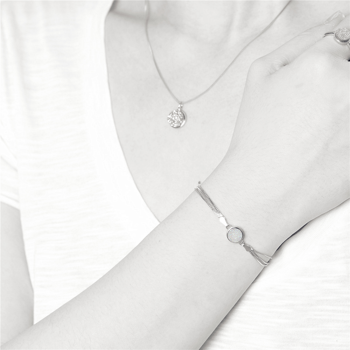 V Jewelry Lizz Armband Vit Platinum - 2