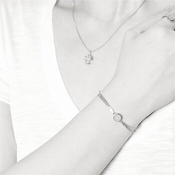V Jewelry Lizz Armband Vit Platinum