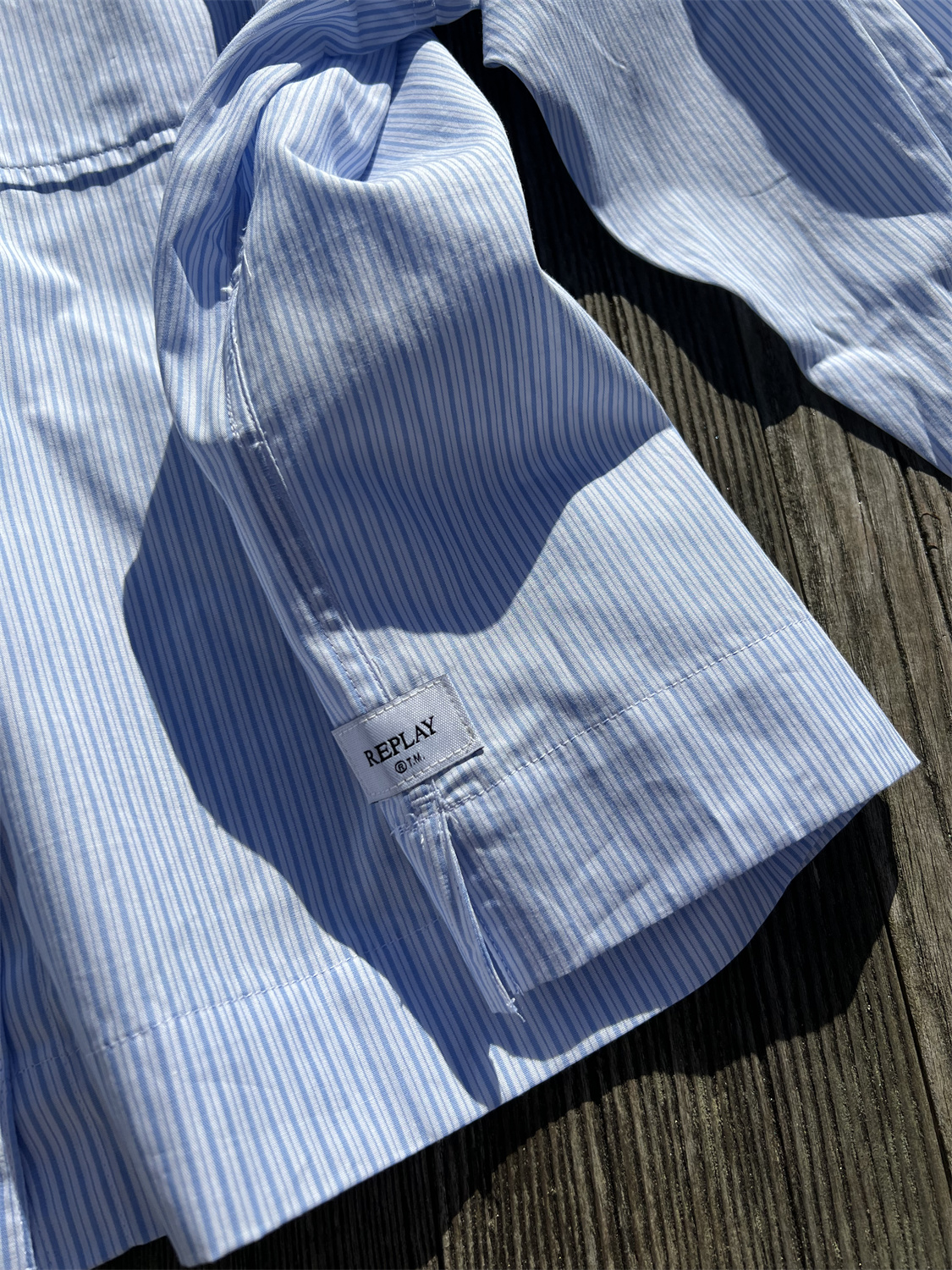Replay Striped Shirt Skyblue - 4