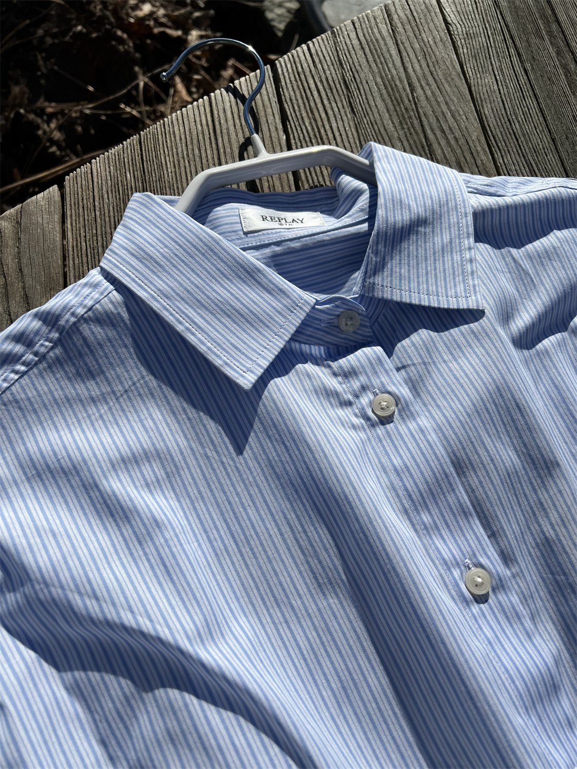 Replay Striped Shirt Skyblue - 2