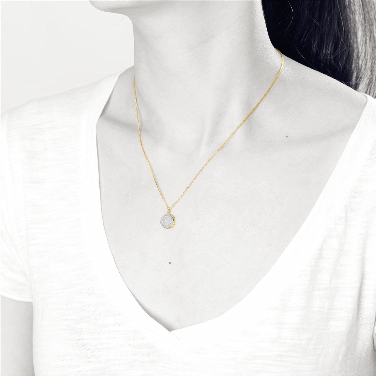 V Jewelry Lizz Halsband Vit Guld - 2