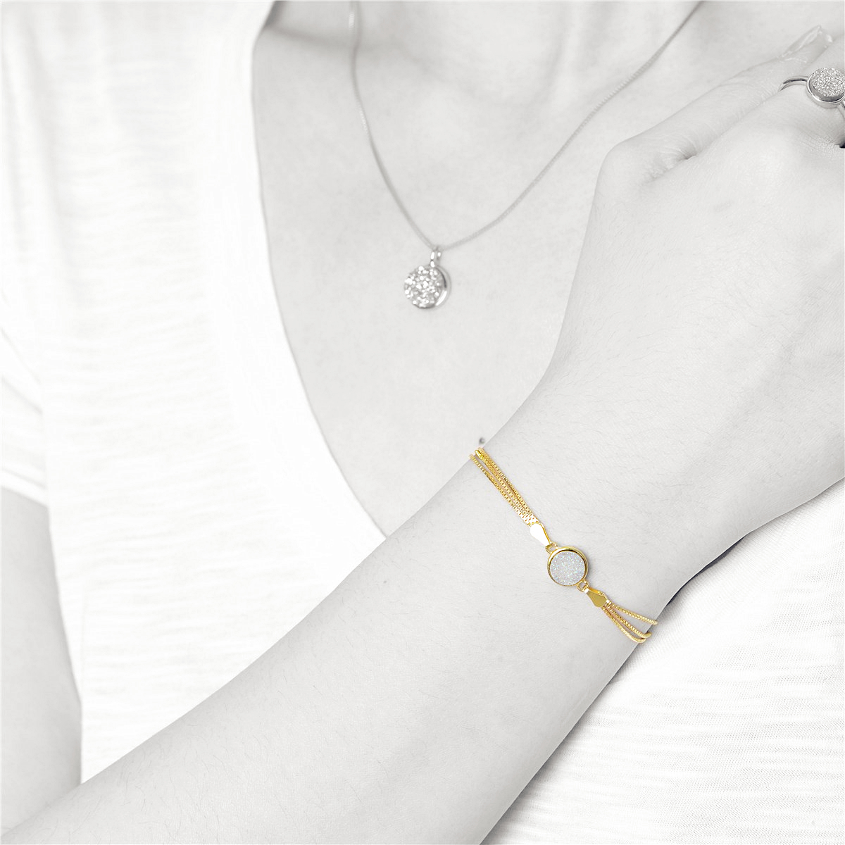 V Jewelry Lizz Armband Vit Guld - 2