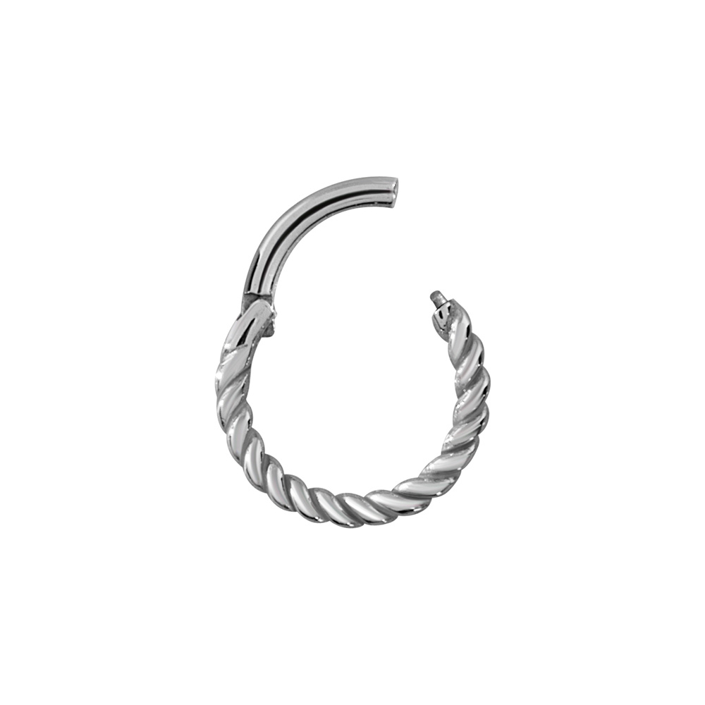Vackert twistad clickerring - stå l- 1 mm - 2