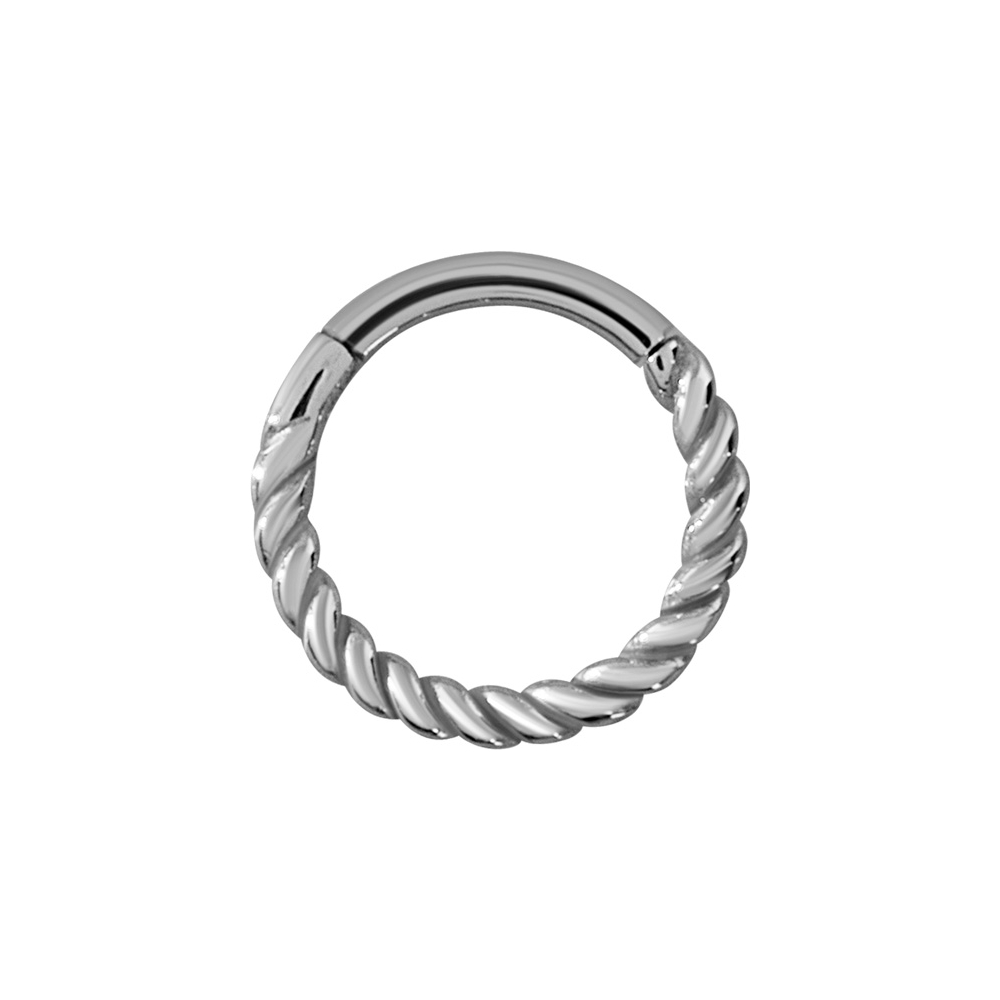 Vackert twistad clickerring - stå l- 1 mm