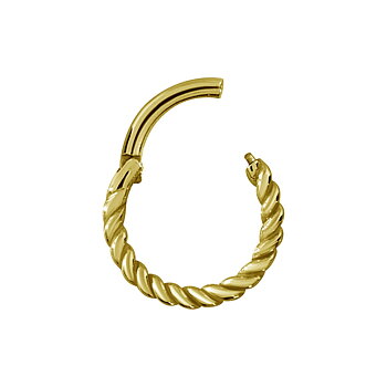 Vackert twistad clickerring-guldfärgad-stål-1,2mm