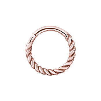 Vackert twistad clickerring-roséfärgad-stål-1,2mm