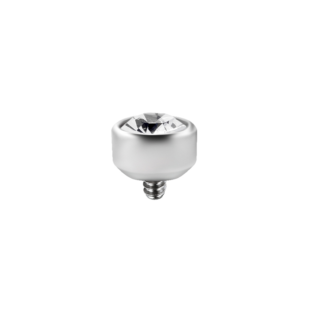 Topp till invändigt gängad labret - 3 mm kristall - titan - 2