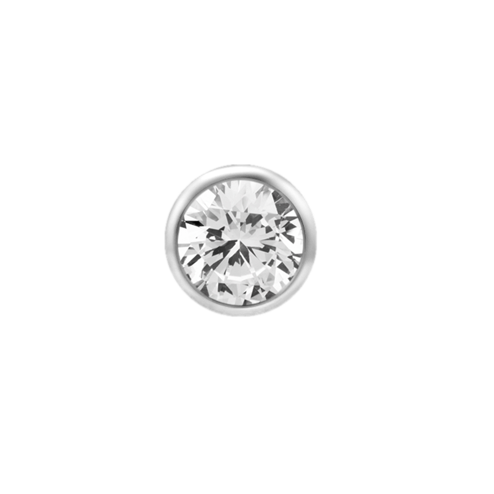 Topp till invändigt gängad labret - 3 mm kristall - titan