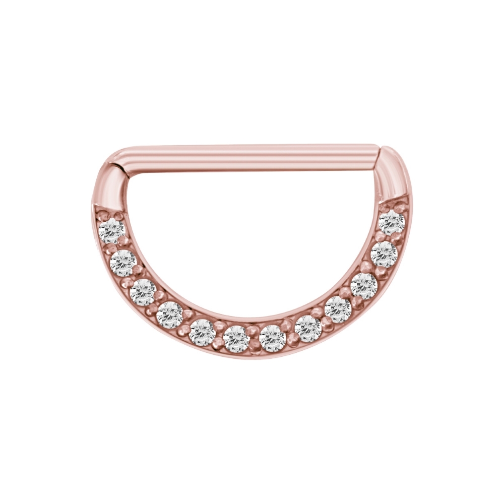 Clicker - 1,6 mm - 12 & 14 mm - roséguld - vita kristaller