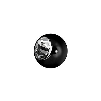 Liten extrakristall - 1,2 mm - Svart - Vit kristall