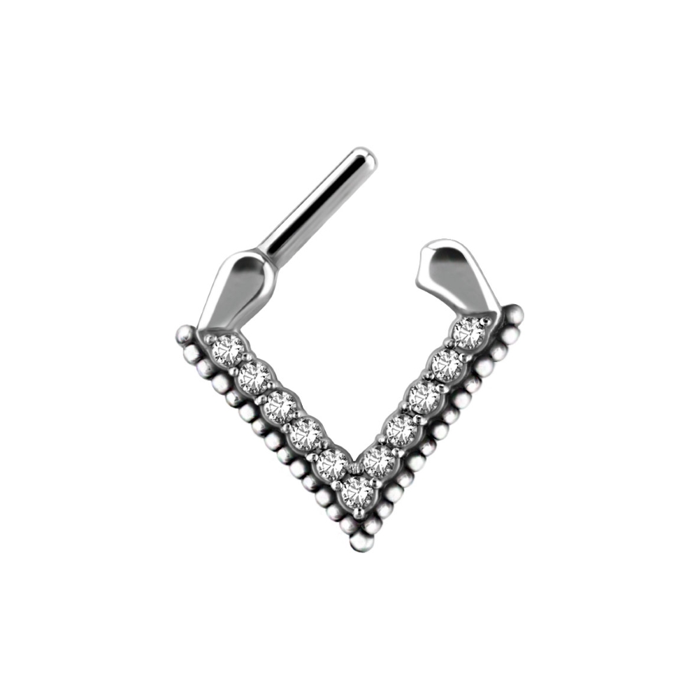 Clicker - stål - triangel - kristaller - 1,2 mm - 2