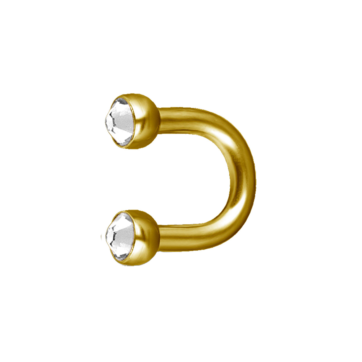 Liten hästsko barbell  - 24K guld PVD