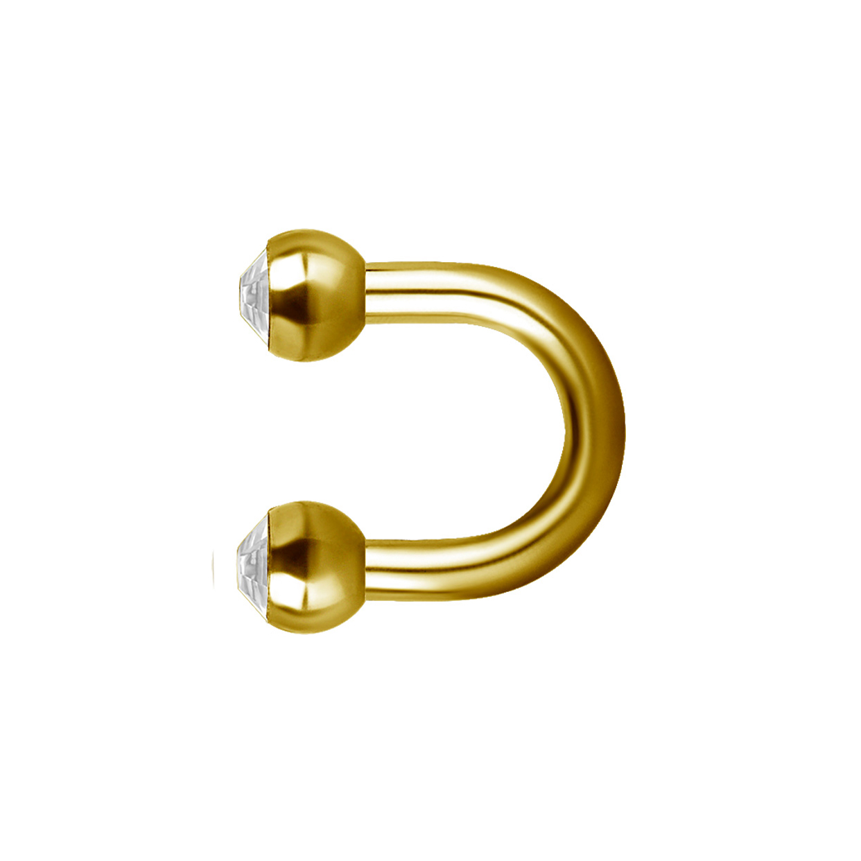 Liten hästsko barbell  - 24K guld PVD - 2