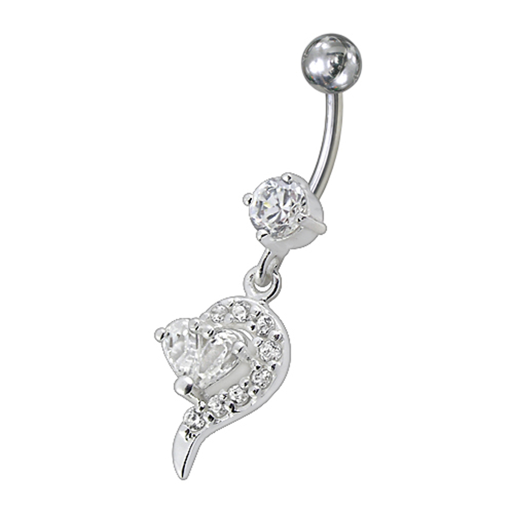 Navelpiercing - kristallhjärta