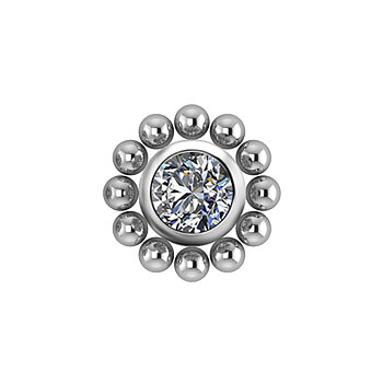 Topp till invändigt gängad labret - titan