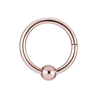 Clicker - öppningsbar piercingring med kula - roséguld