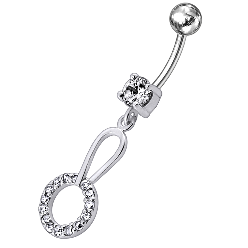 Navelpiercing - cirkel med kristaller