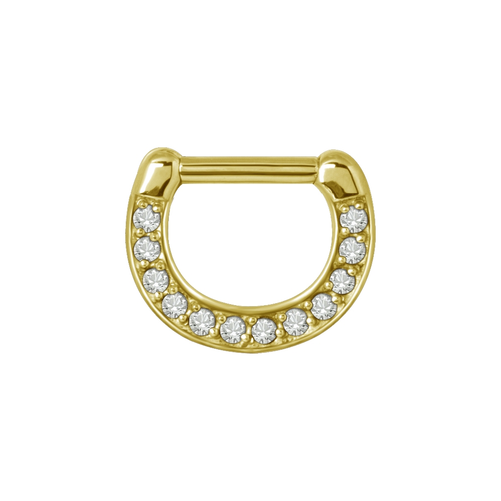Clicker - 1,2 - 6 & 8 mm - guld med vit kristall