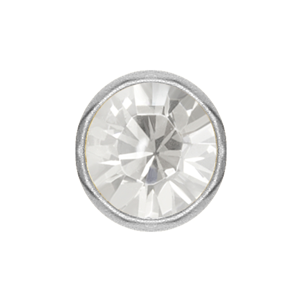 Extrakristall till smiley - 4 mm - Stål - Vit kristall