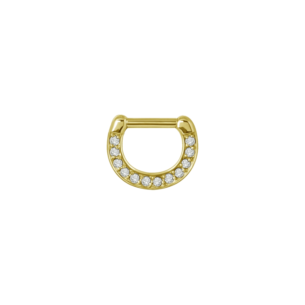 Clicker - 1,6 - 6 mm - guld med vit kristall