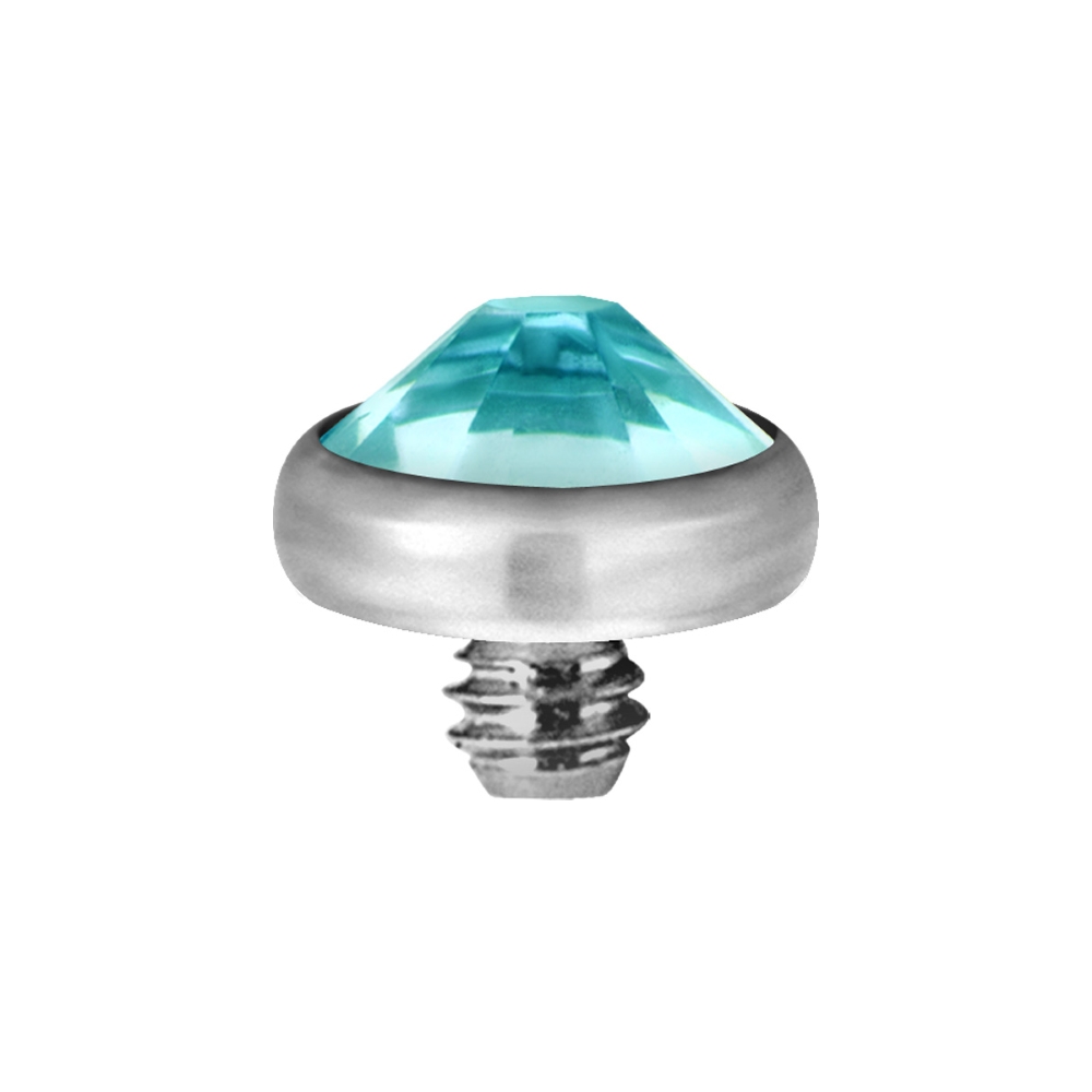 Dermal anchor - titan - rosa kristall - 3